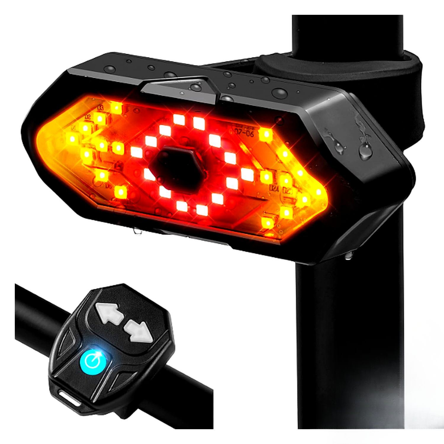 Luz Direccional Para Bicicleta Con Sonido De Advertencia Recargable USB LED Trasera